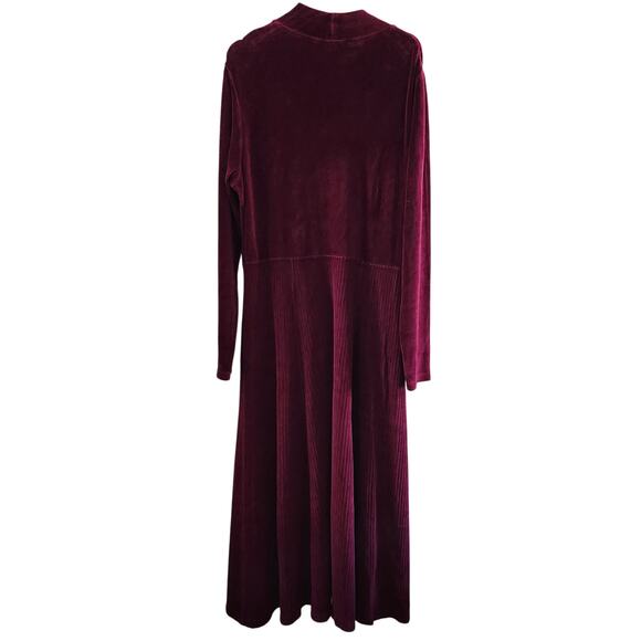 Cold Water Creek Berry Velour Long Sleeve Dress Size X-Large - Picture 2 of 8